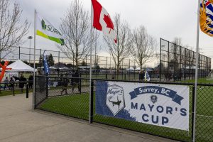 Fencing and banners for the Surrey Mayor's Cup
